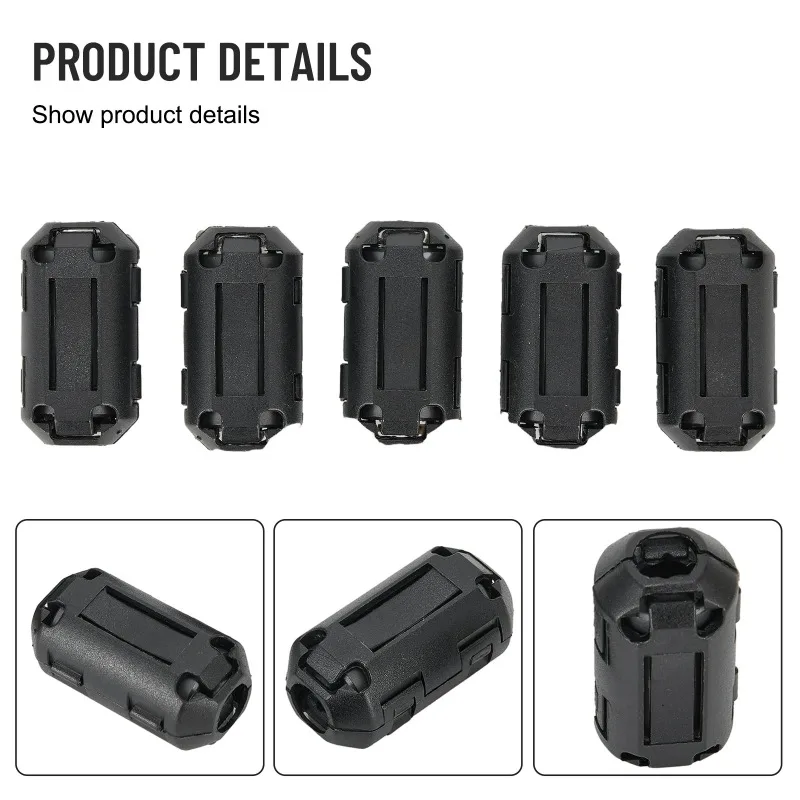 ZEXEF 10 قطعة 3.5/5/7/9/13 مللي متر حلقية الأساسية الفريت حبة كليب خنق EMI RFI مشبك مرشح الضوضاء ل USB/فيديو كابل سلك الطاقة