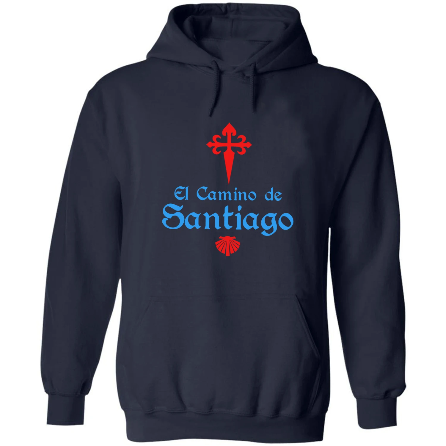 Saint James Cross Scallop Shell Camino De Santiago Pullover Hoodie 100% Cotton Comfortable Casual Mens Sweatshirts Streetwear