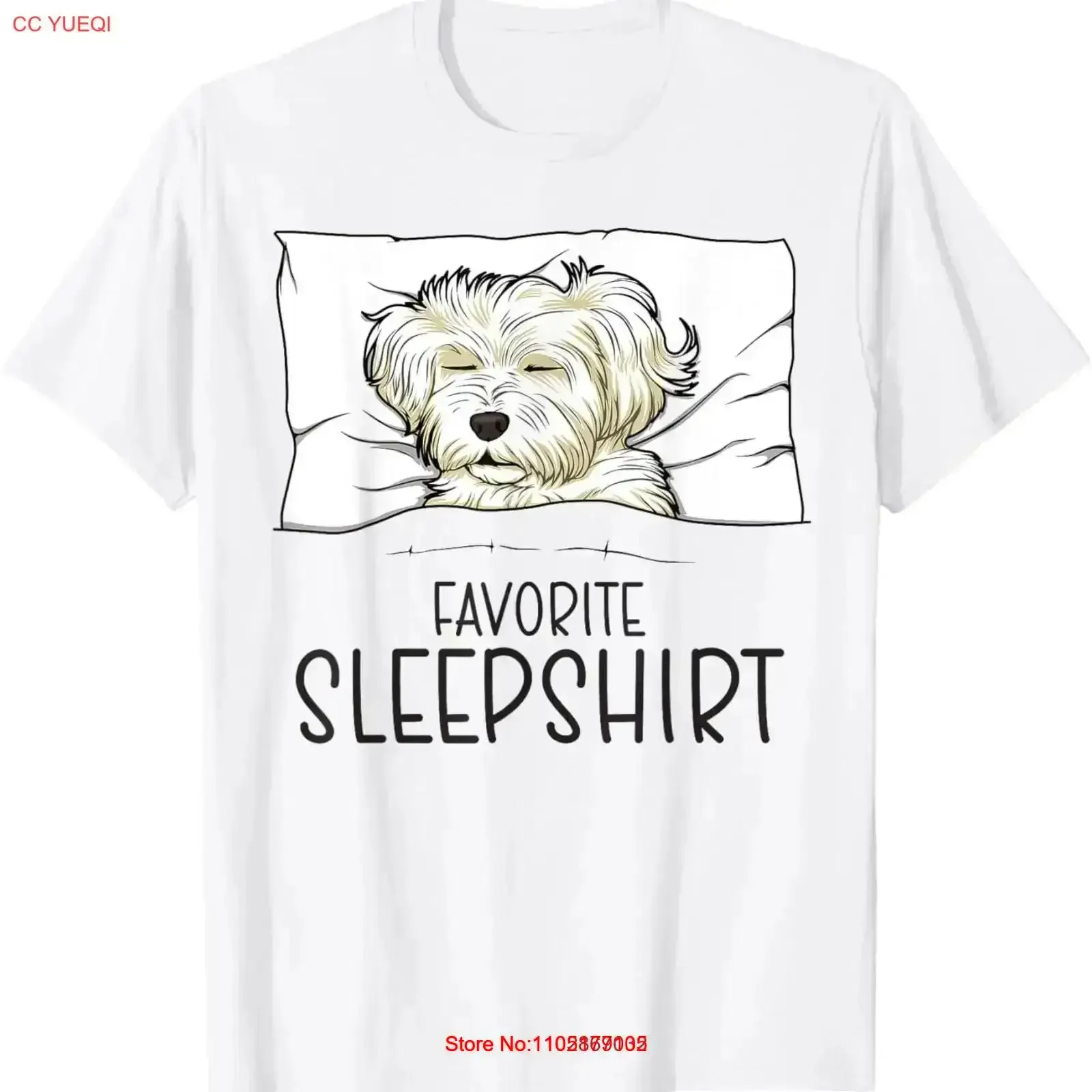 Favorite Sleepshirt Napping Dog Maltese Pajama T Shirt vintage Washed Stretched Stylish homme Breathable  vintage Washed