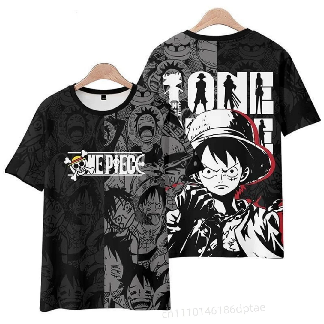Camiseta de Anime One Piece Gear 5 Nika Monkey D. Luffy con Diseño de Cartel de Busca Se Busca, Impresión 3D, Manga Corta, para Hombre y Mujer, Estilo Manga Streetwear
