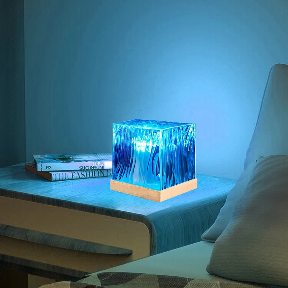 เปลวไฟน้ําโคมไฟ 16 สี Gradual รีโมทคอนโทรล Northern Lights Aurora โปรเจคเตอร์ 3D Northern Lights สําหรับ Office Bar ร้านอาหาร