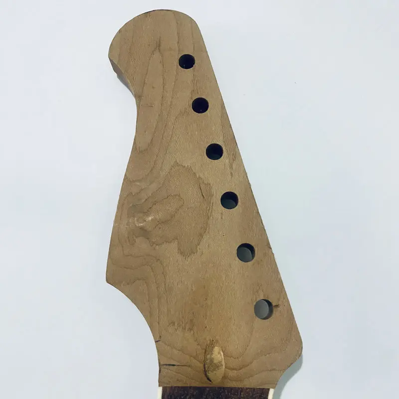 EN636  Left Hand Electric Guitar Neck  Redwood+Rosewood 21 Frets for ST Guitar Replace DIY Unfinihsed White Block Inlay