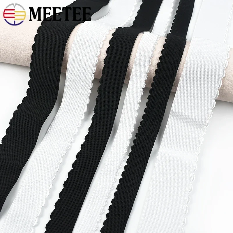 5/10Meters 10-50mm Nylon Elastic Band Lace Rubber Bands Underwear Bra Stretch Tape Pants Waist Belt Clothes Sewing Accessories