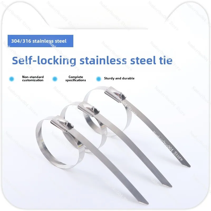 

4.6MM Any Length 304 Stainless Steel Ball Self-locking Metal Cable Tie Marine Cable Packing Belt Cable Tie