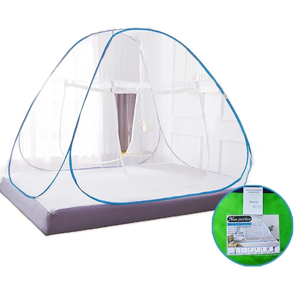 

new portable folding mosquito net tent freestand bed 1 or 2 openings (1.0m(75 by 38 inches lxw))