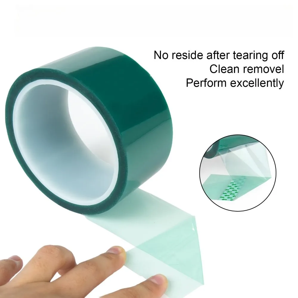 33m High Temperature PET Tape Green Heat Resistant Masking Tape For PCB Electroplating Powder Coating Soldering Protection