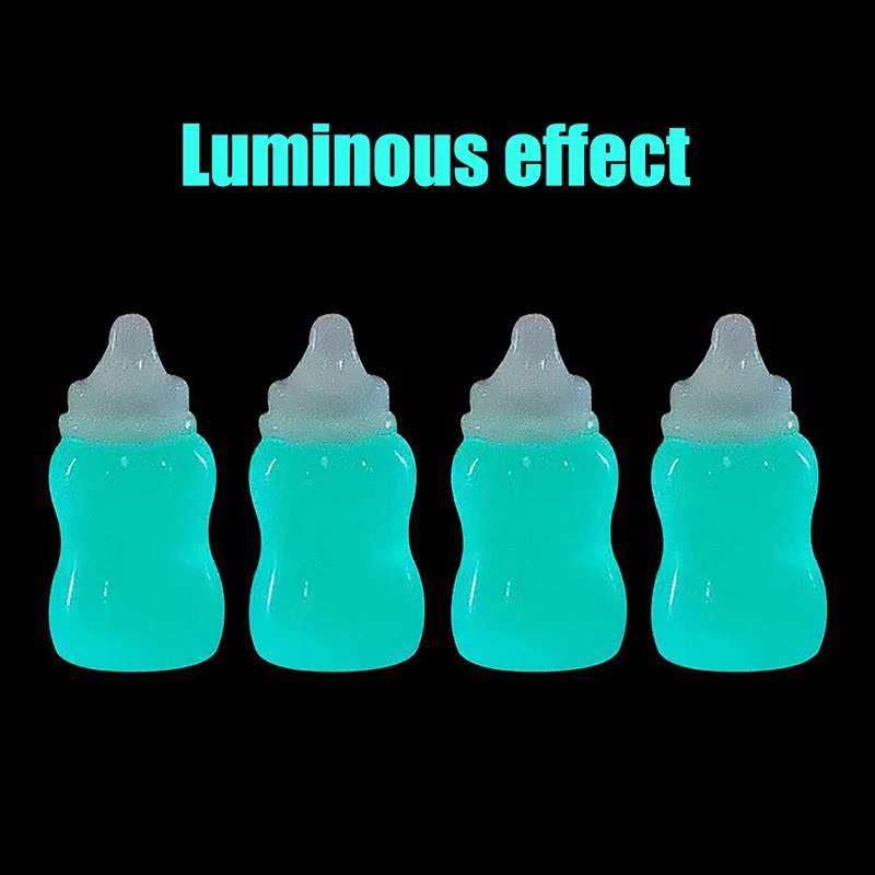 Simulation Mini Luminous Three-dimensional Color Milk Bottle Small Bottle Resin DIY Accessories Doll House Props Small Ornaments