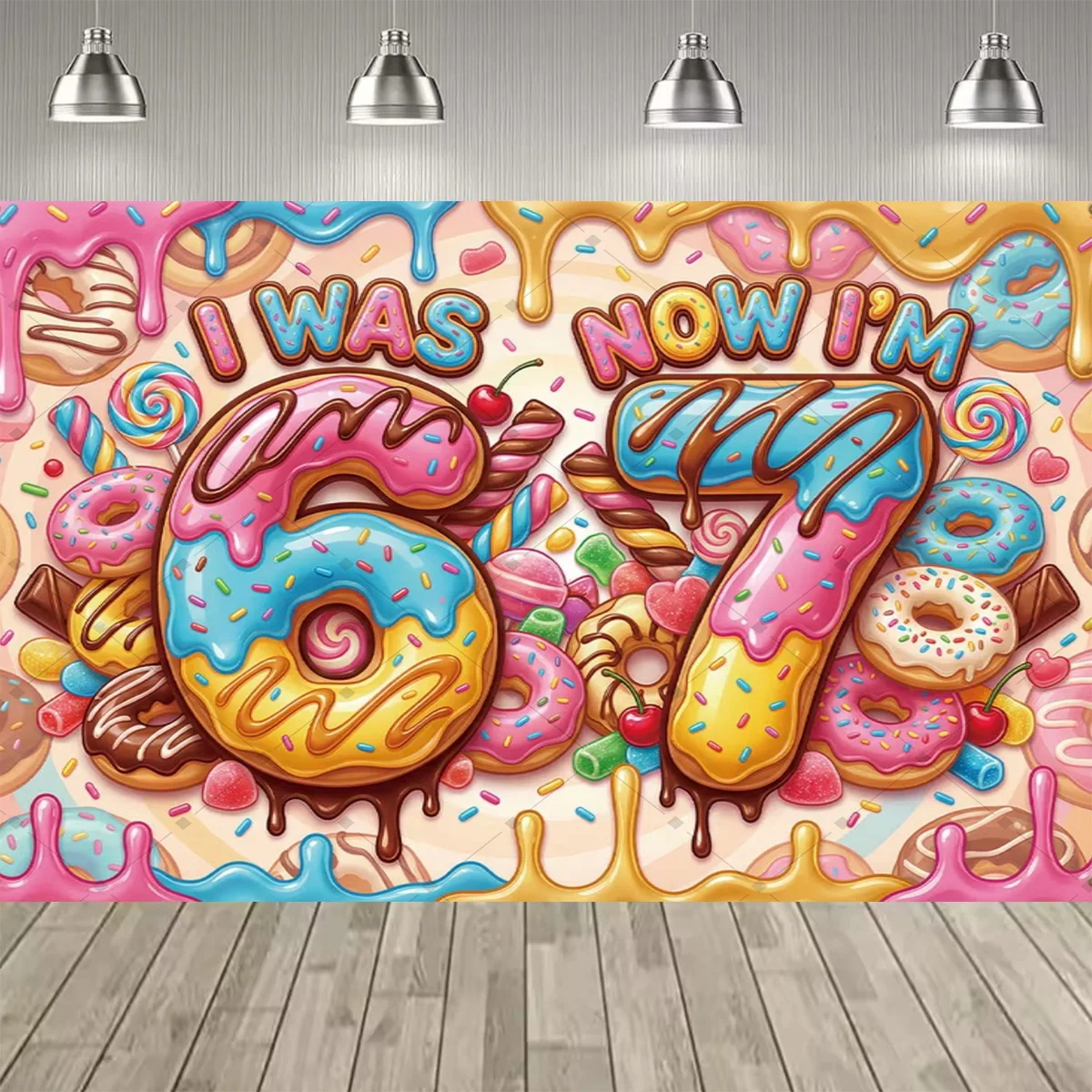 2D Flache Farbige Zahlen ICH BIN JETZT 6, WAR EHER 7 - Themen-Dekoration für Jungen- und Mädchen-Geburtstagsfeiern, Party-Hintergrund, Partyzubehör, Deko-Banner – Detail 10