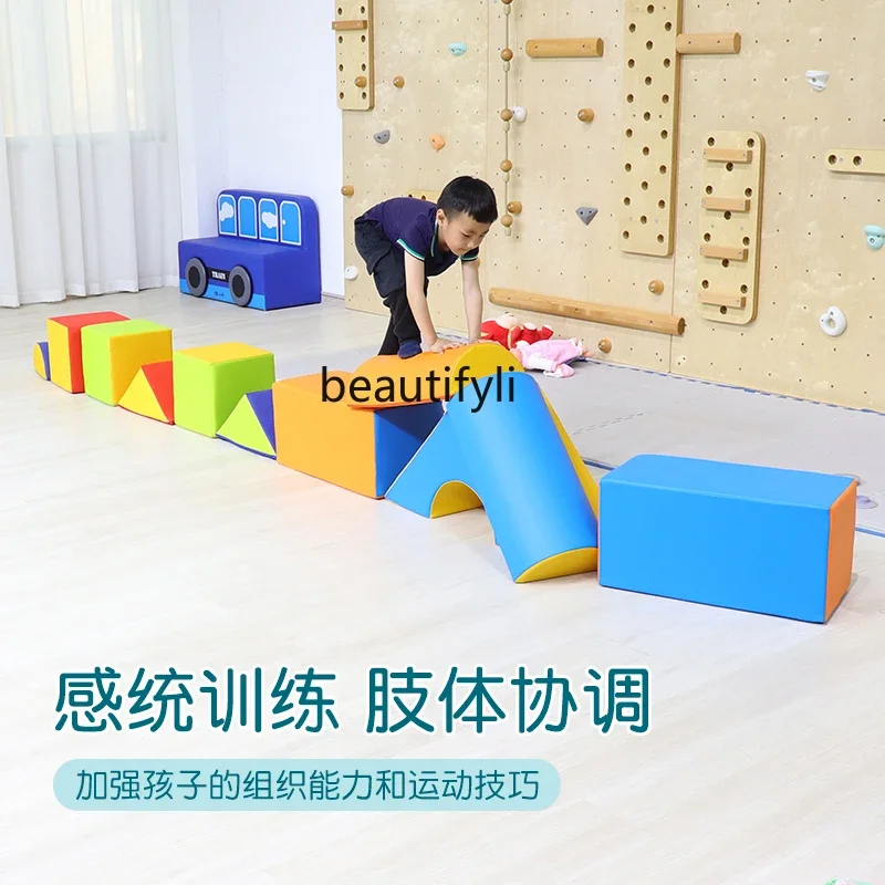 Building structure building block children's software physical training educational toys early education soft bag