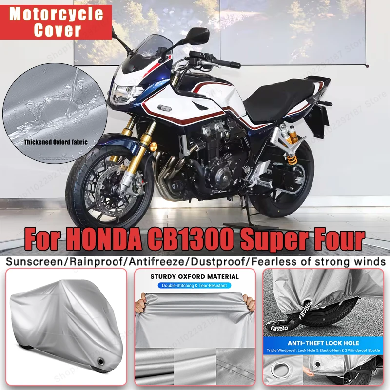 

For HONDA CB1300 Super Four No Ear Motorcycle Cover - Outdoor Full Body Protection, Waterproof Dustproof Sunscreen Accessories