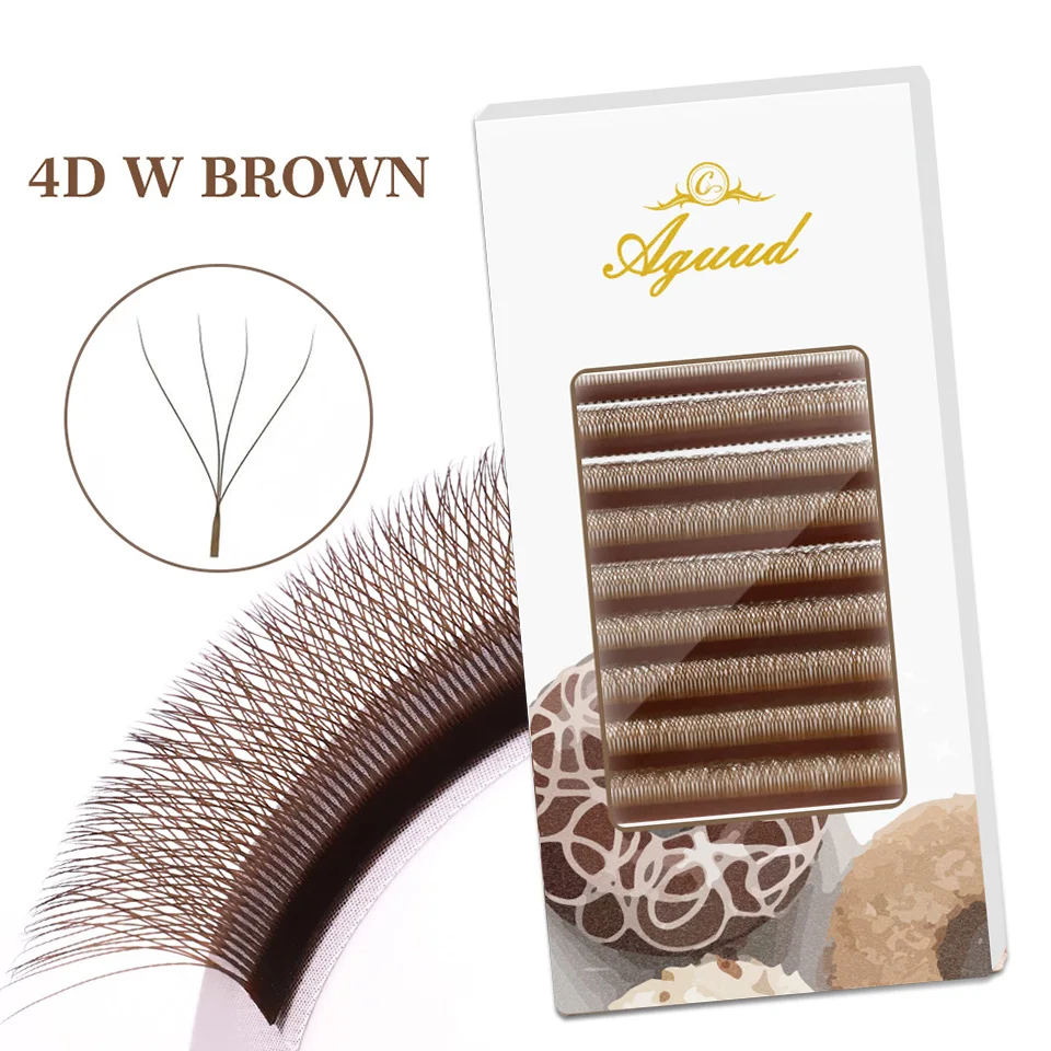 Premium W Shape Eyelash Extensions 3D 4D Clover Premade Volume Fans Bloom Black Brown Soft Natural Faux Cilios Beginner Friendly