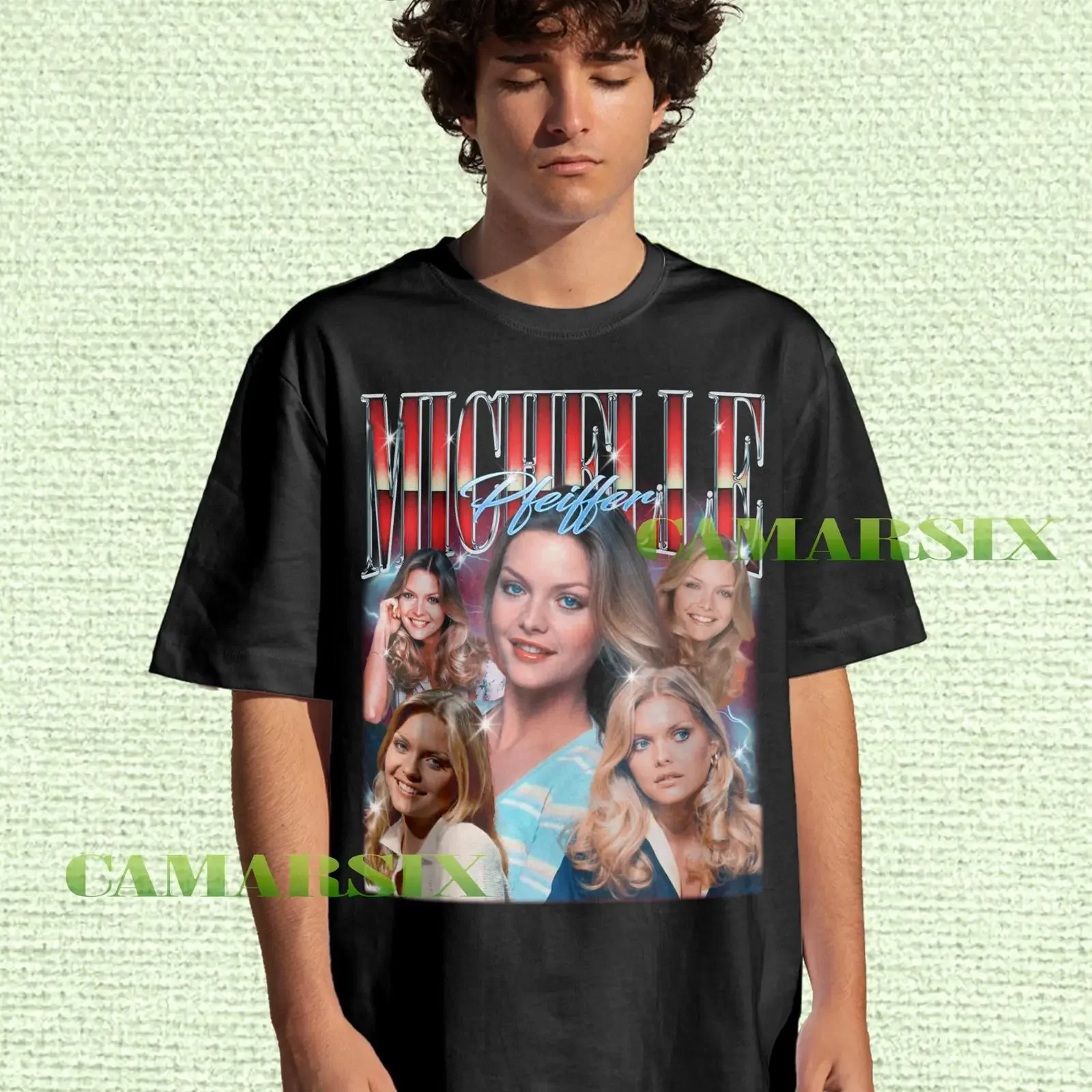 Michelle Pfeiffer Vintage T Shirt 90s Retro Bootleg for Fans Casual  Top vintage Washed fashion streetwear Soft Stretched