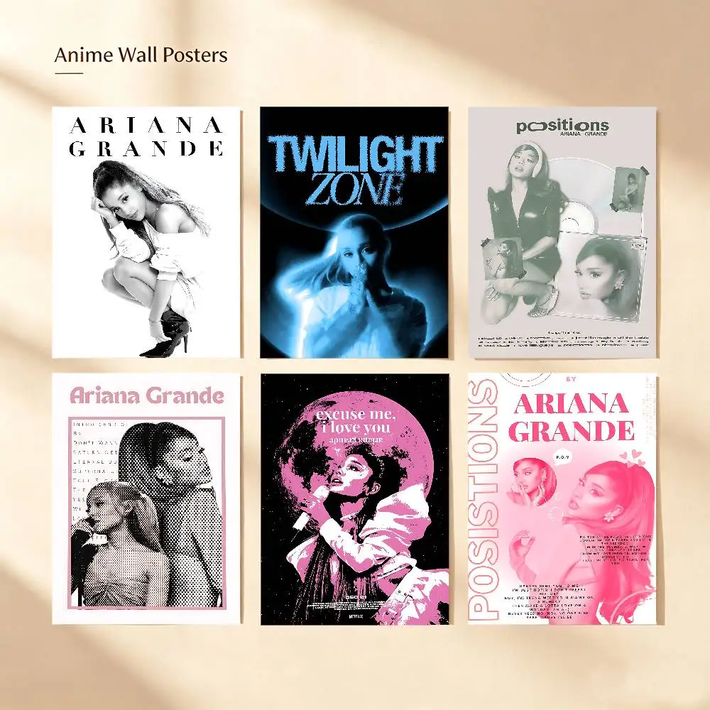 A-Ariana G-Grande Poster Print Canvas Pictures Home For Living Room And Bedroom Wall Modern Decor Frameless Painting