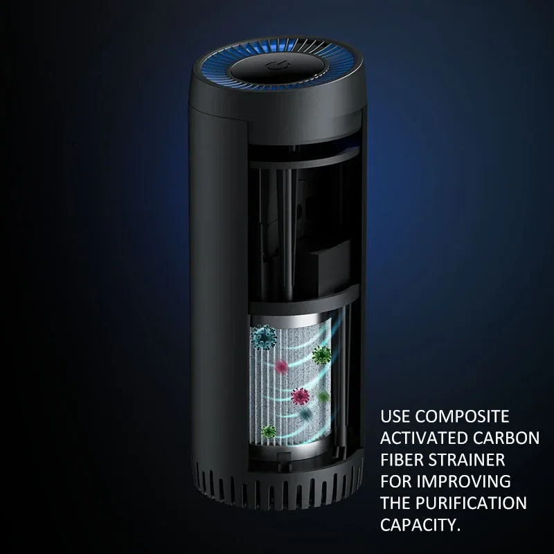 Xiaomi Youpin Car Air Purifier Negative Ion Generator Portable Freshen MI Vehicle Accessories Aluminum Alloy Air Clear 2024 New
