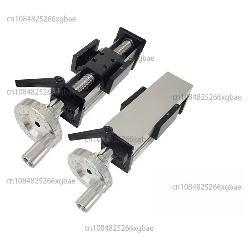 Ball Screw Linear Guideway Slide Table Manual Displacement Stage 100mm Stroke with Precision Laser Scale and Handwheel