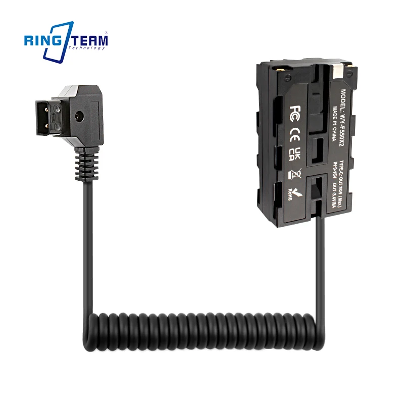 D Tap to NP F550 Dummy Battery High Conversion Efficiency Fully Decoded NP F550 Dummy Battery For Camera Monitor Fill Light