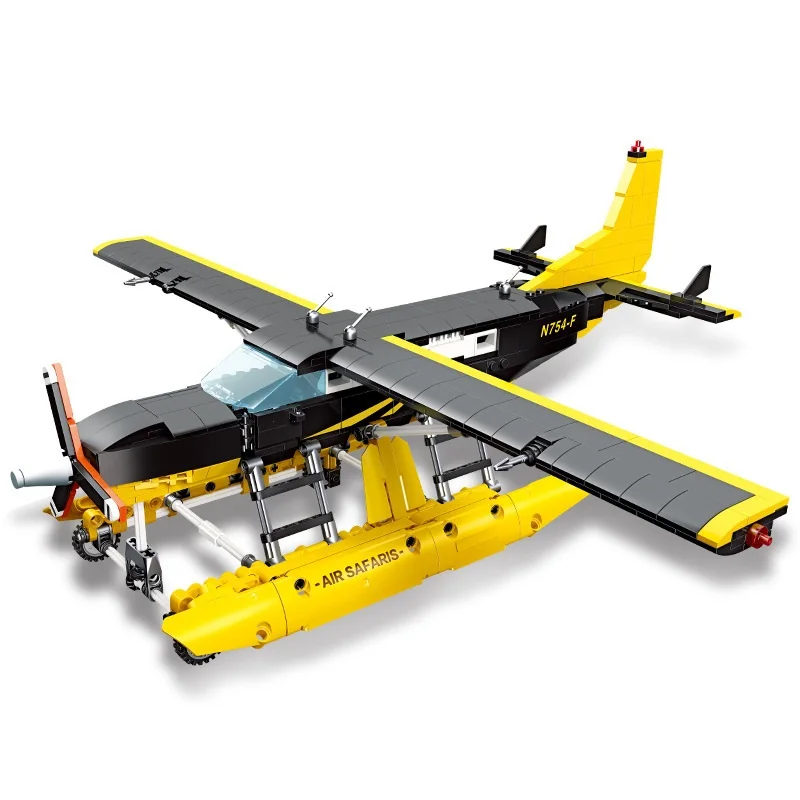 739-teiliger CESSNA 208 Militärflugzeug-Modellbausatz Sammlerstück Miniatur-Simulation für Kinder und Flugzeugliebhaber JJ9172