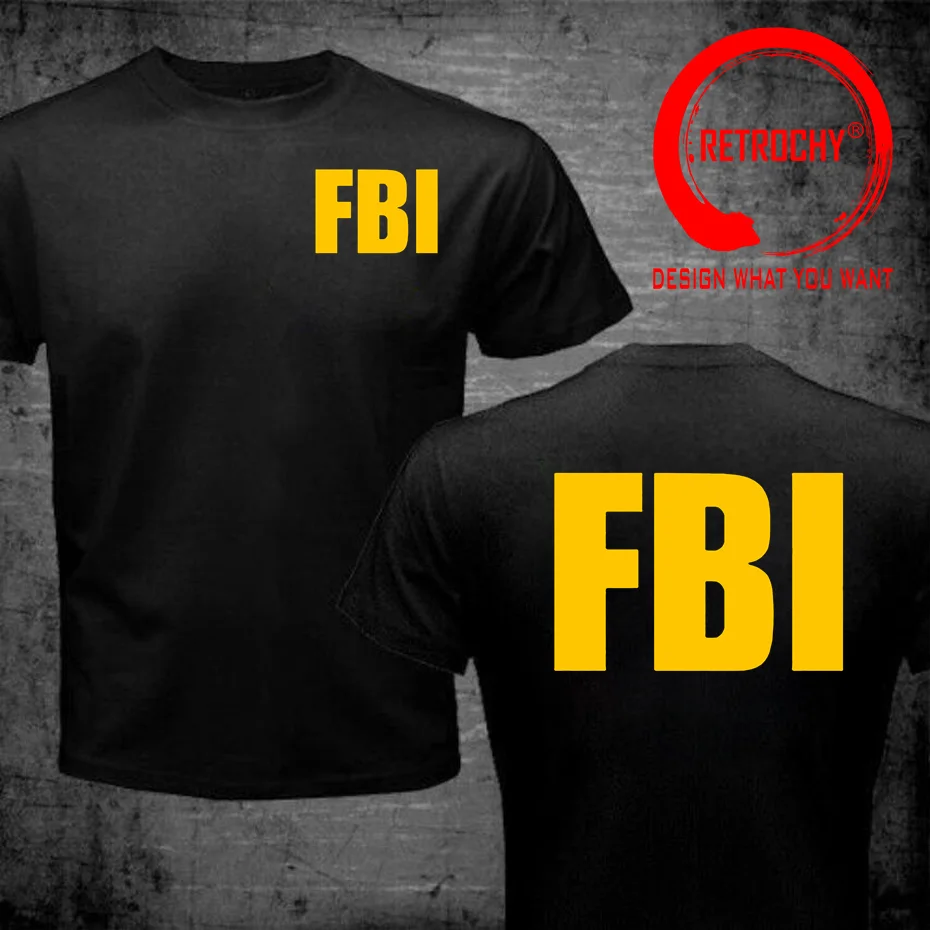 FBI T Shirt Man Cool United States T-shirt Short Sleeve FBI Men Tshirt Tops Cotton Tshirt Hip Hop Tees Harajuku Streetwear Shirt