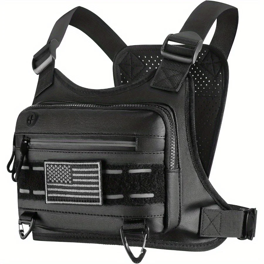 Bolso de Pecho para Actividades al Aire Libre para Hombres y Mujeres, Chaleco Táctico para Correr, Ciclismo, Equipo de Pecho EDC para Deportes y Entrenamientos