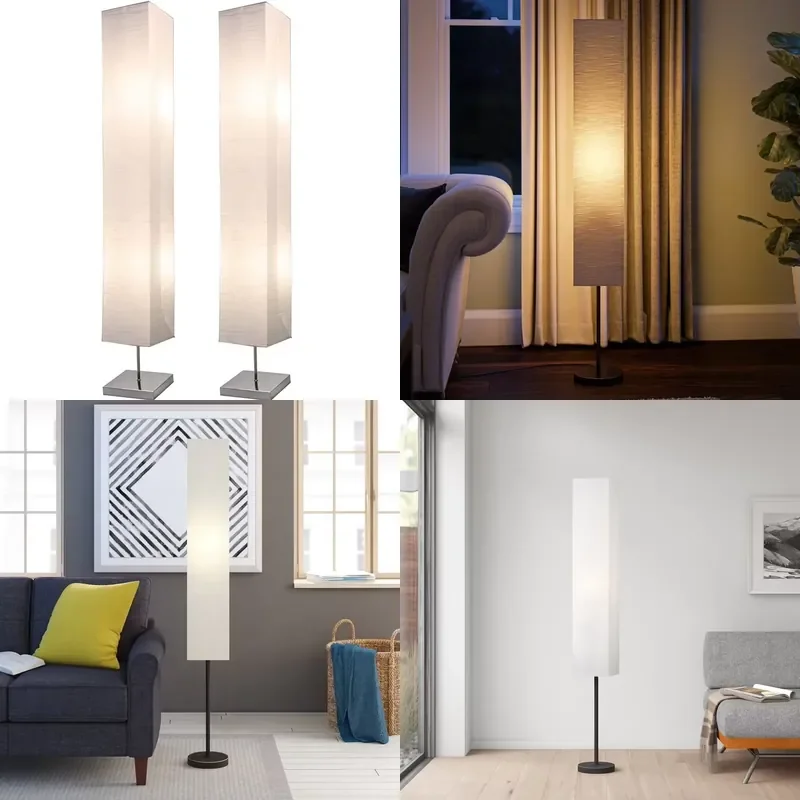 Handmade Paper Floor Lamp Modern Rectangular White Corner Light Classic Designer Style Standing Lamp for Living Room Bedroom