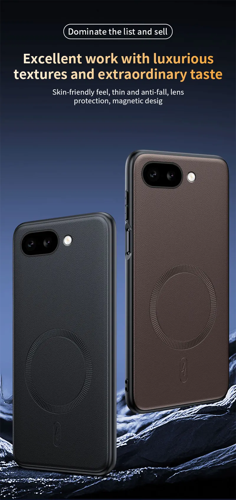 Für Pixel 9a Hülle Magnetische Leder-Schutzhülle für Google Pixel 9a Anti-Fingerabdruck Rutschfeste PC+TPU – Detail 5