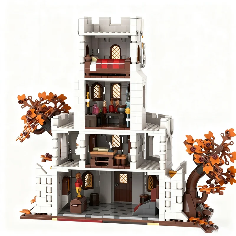 1470pcs MOC White Wizard S Tower Castle Model Bouwstenen Architectuur Onderwijs Creatief Speelgoed Kerstcadeaus Baksteen Kinderen
