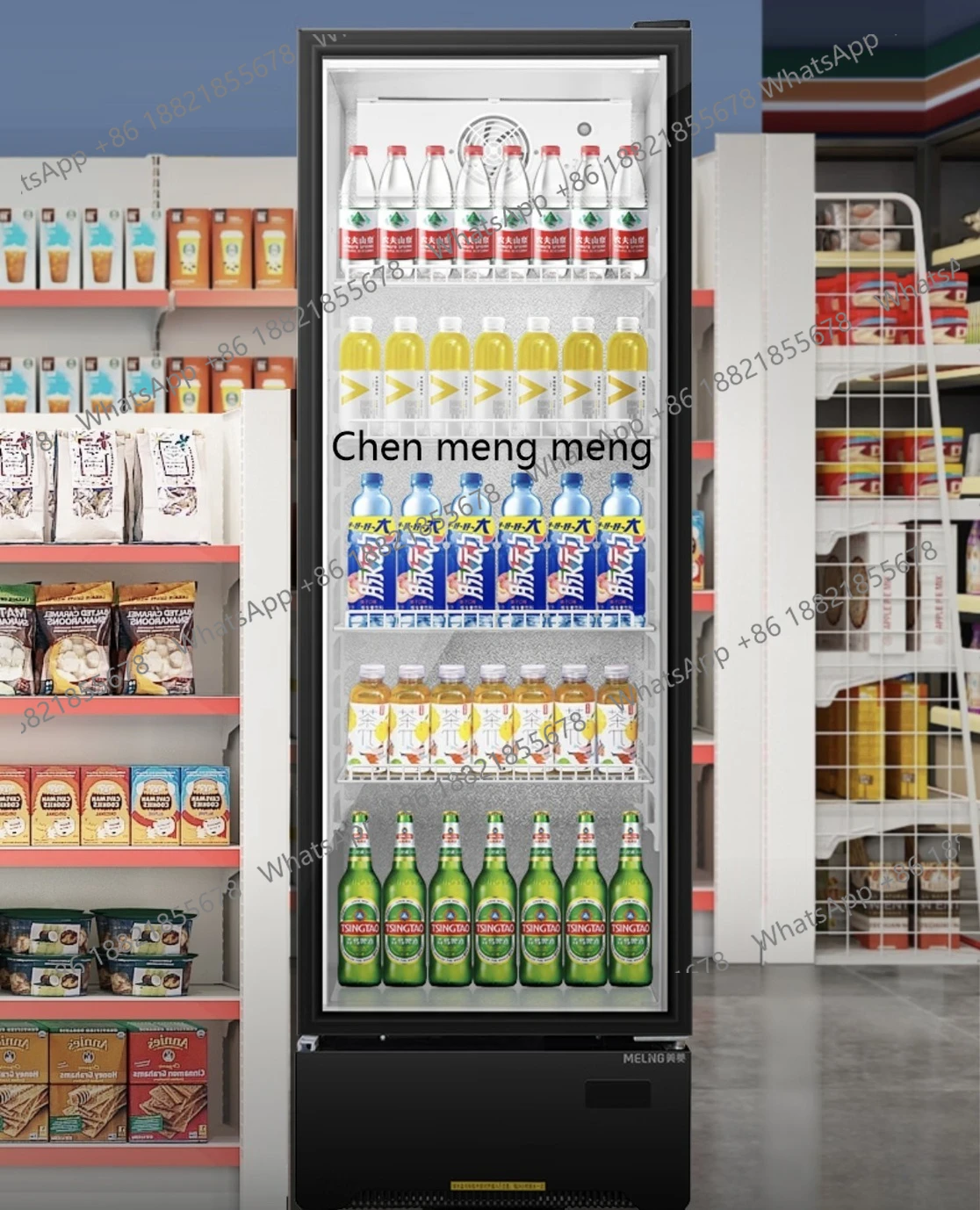 

Commercial Beverage Fruit Fully Refrigerated Display Cabinet Vertical Freezer Supermarket