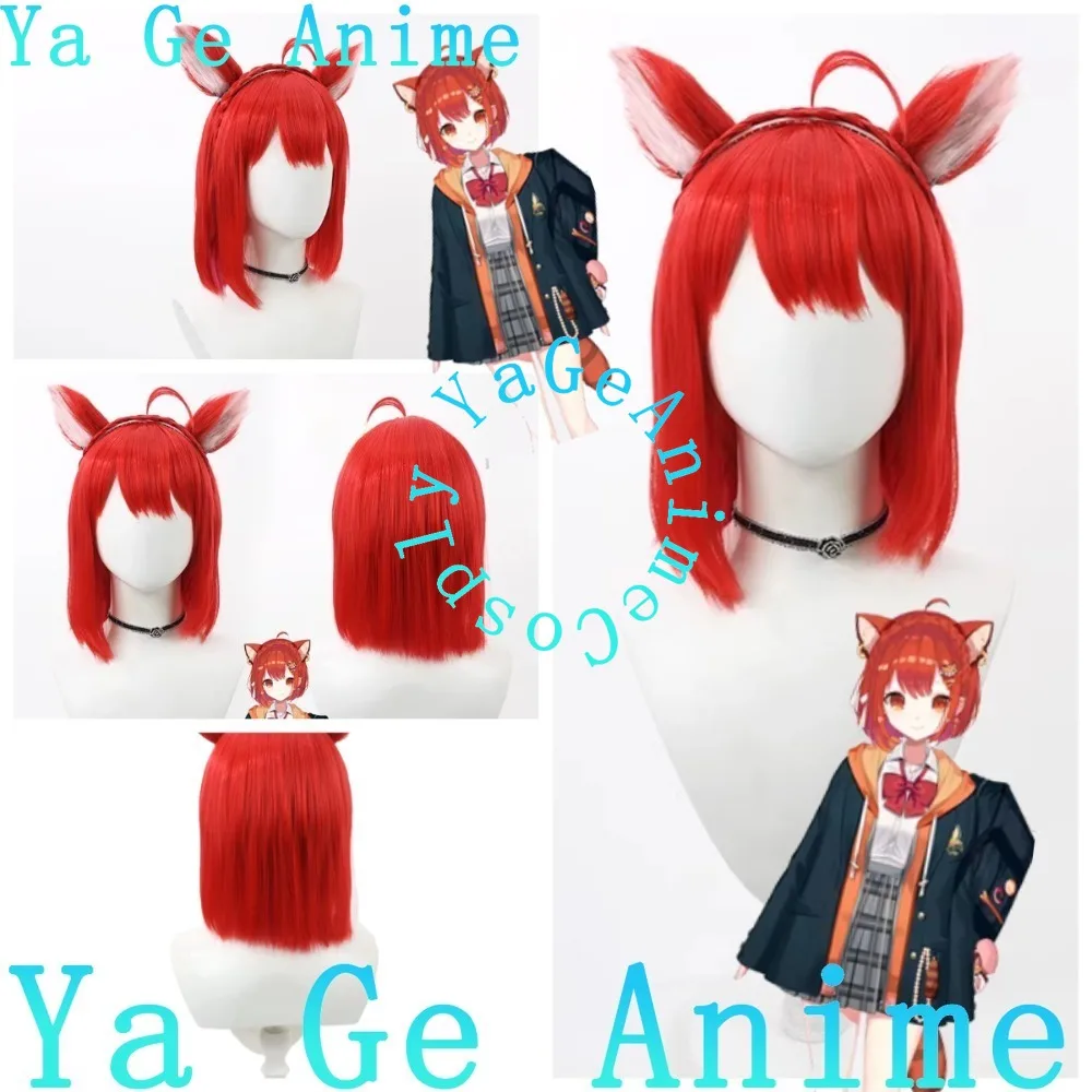 

Ratna Petit Cosplay Wig with Matching Color Ears Virtual Idol Animal Style Role Play Daily Live Streaming Hair