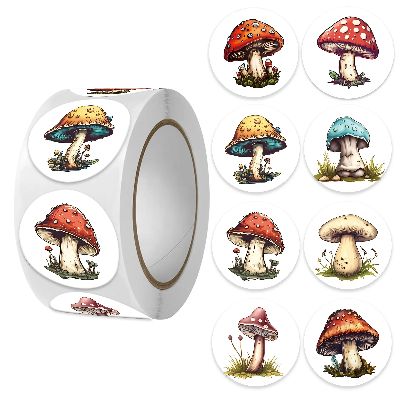 50-500Pcs Cartoon Mushroom Reward Stickers For for Children Kids Stationery Toys Notebook Pad Fridge Stickers Gift Seal Labels