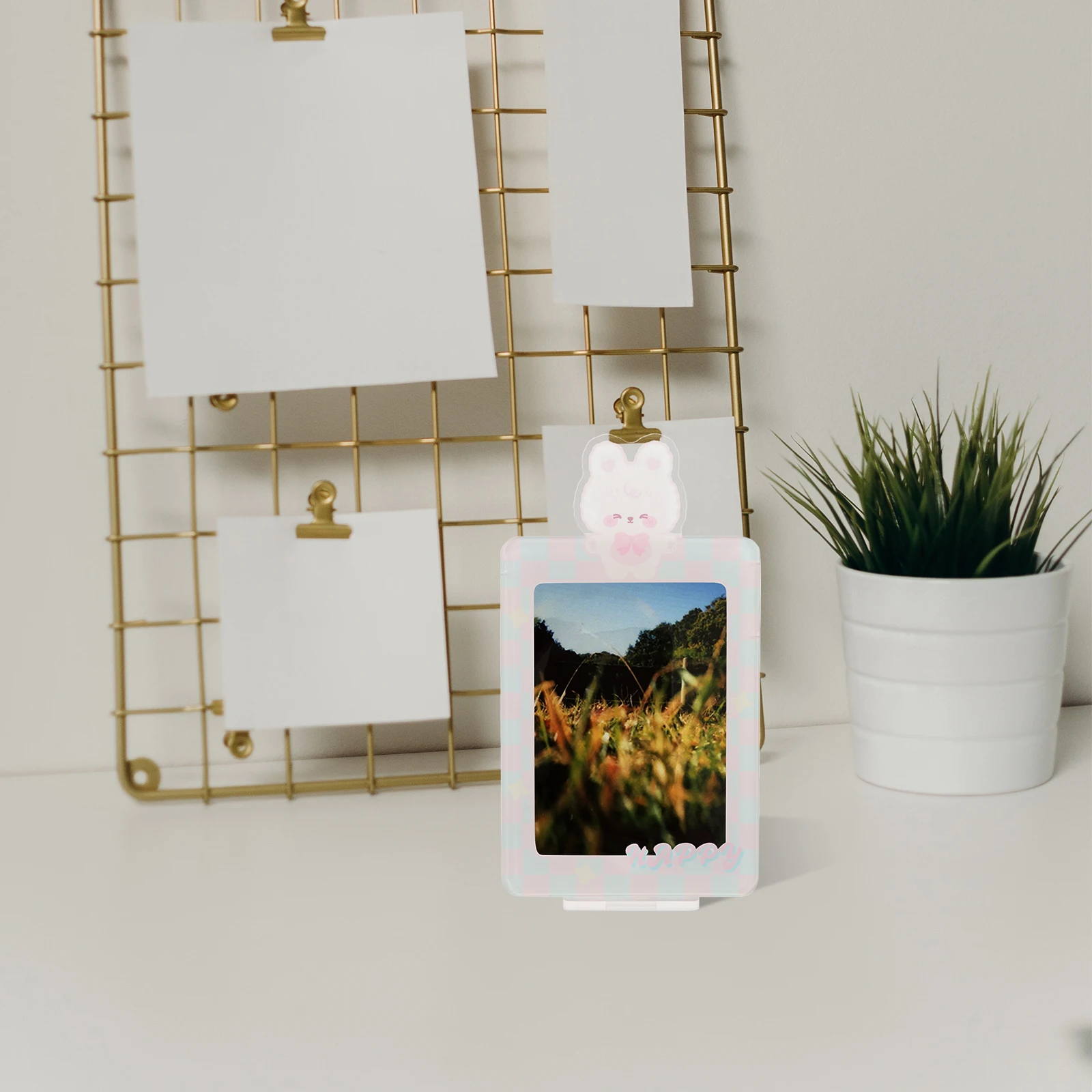 

Compact Lightweight Plastic Card Display Holder St for Office Home Decor Small Photos Postcard Sleeve Badge Cover