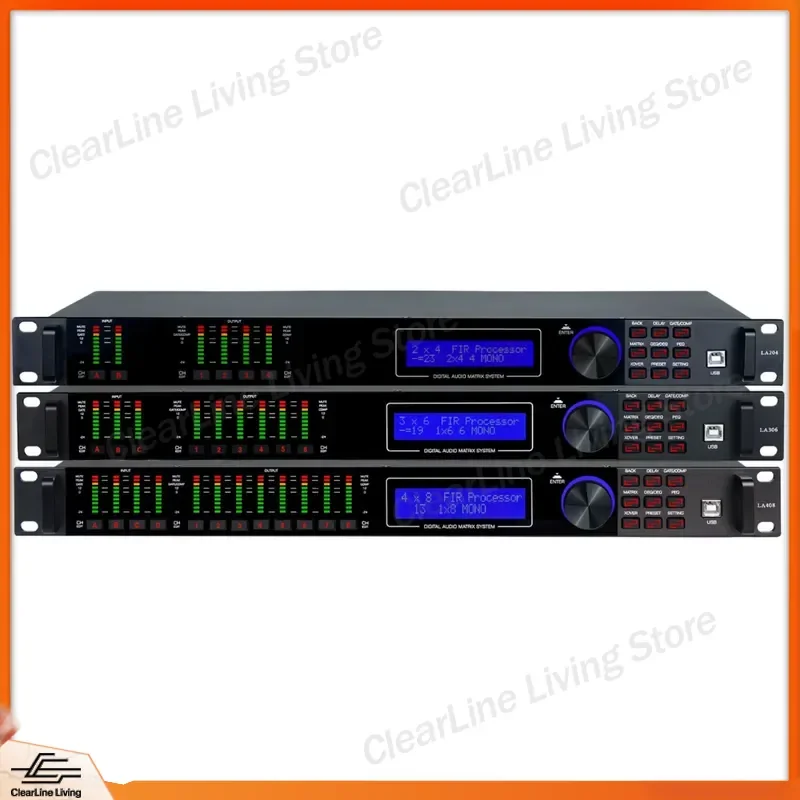 Professional Audio DSP Processor 3 In 6 Out Digital Signal Processing Unit High Performance Sound Effects Equalizer Crossover