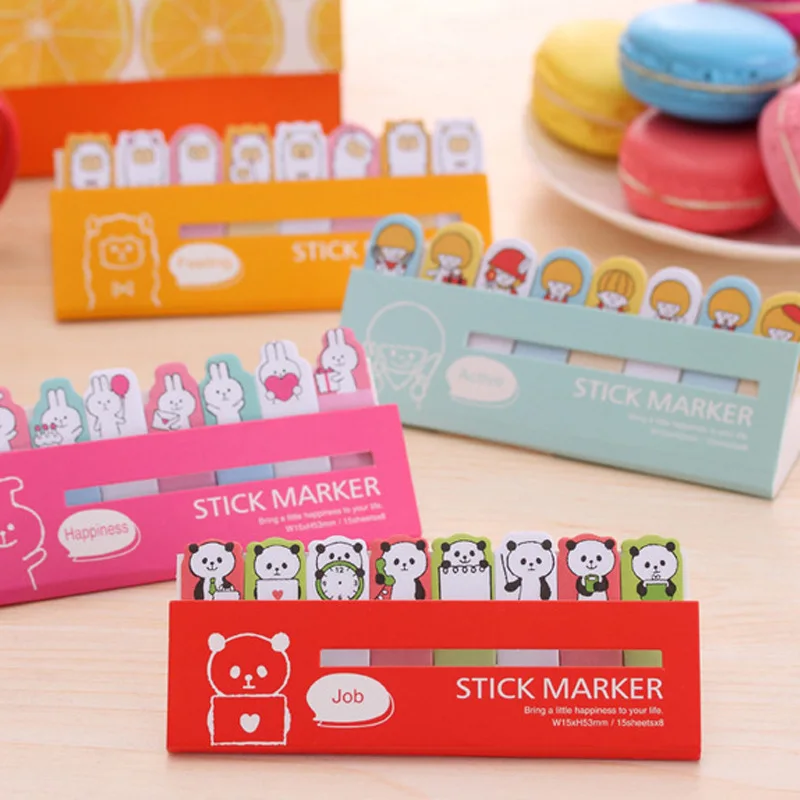 1Pc Cute Kawaii Sticky Notes Lovely Animal Girl Mini Memo Pad School Supplies Planner Stickers Paper Bookmarks Korean Stationery