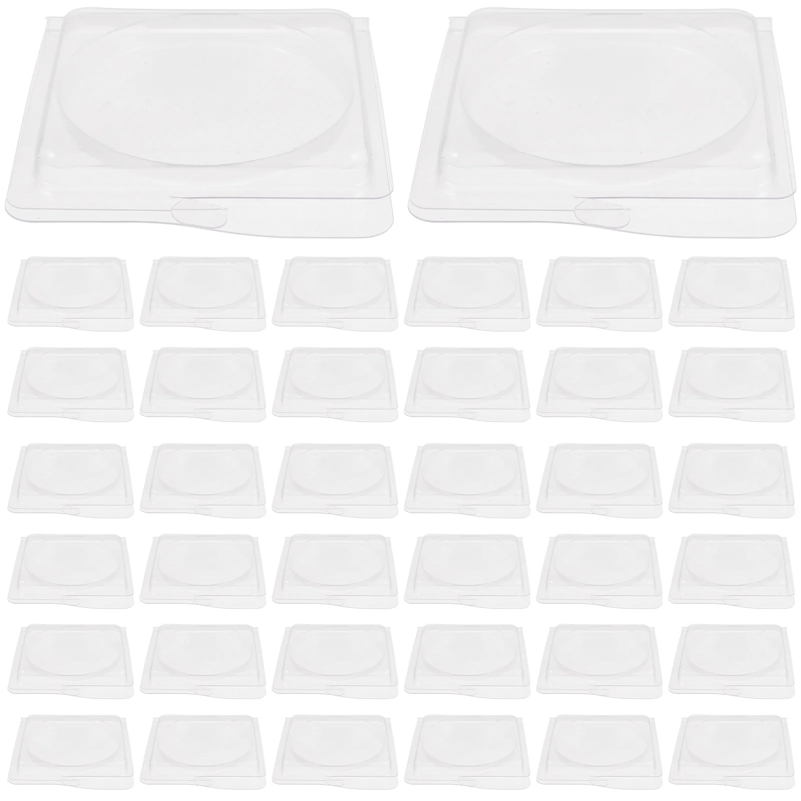 

40Pcs Clear DIY Blush Highlighter Palette 59Mm Empty Makeup Container Refillable Tray Plastic Makeup Pan Travel