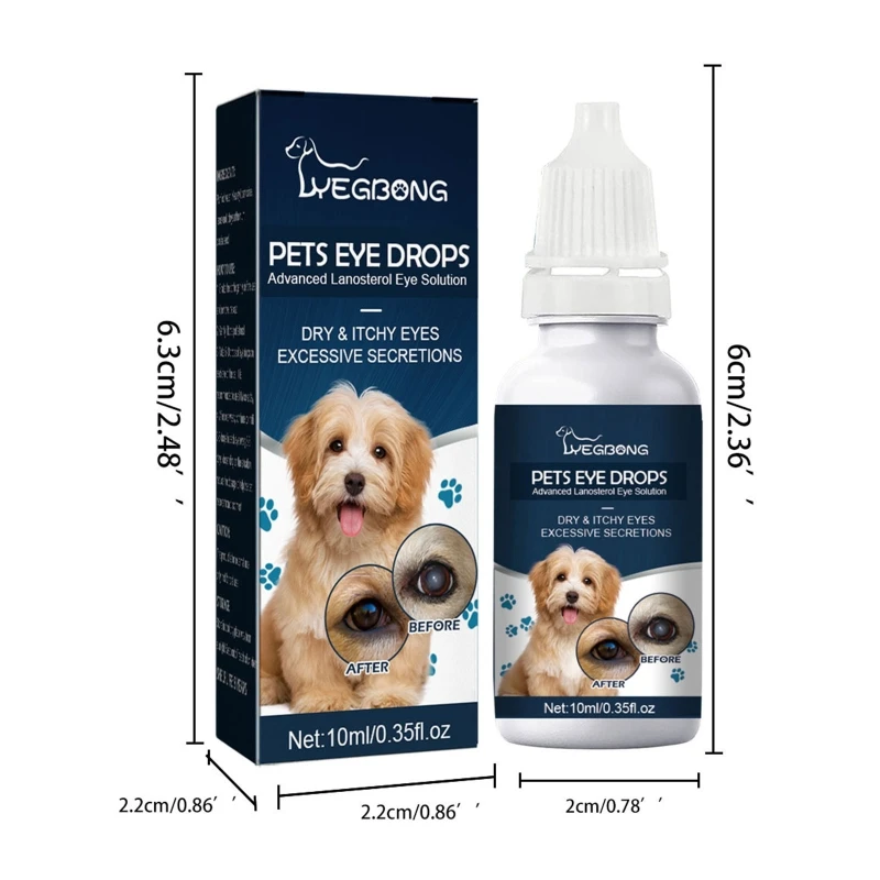 Dog Cataract Eye Drops Refreshing Ophthalmic for Dry Eyes Pet Tear Stain Remover Eye Lubricating