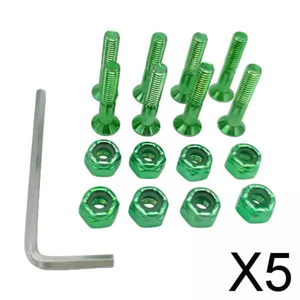 5x8pcs Ersatz-Skateboard-Hardware-Set Longboard-Schrauben Zubehör