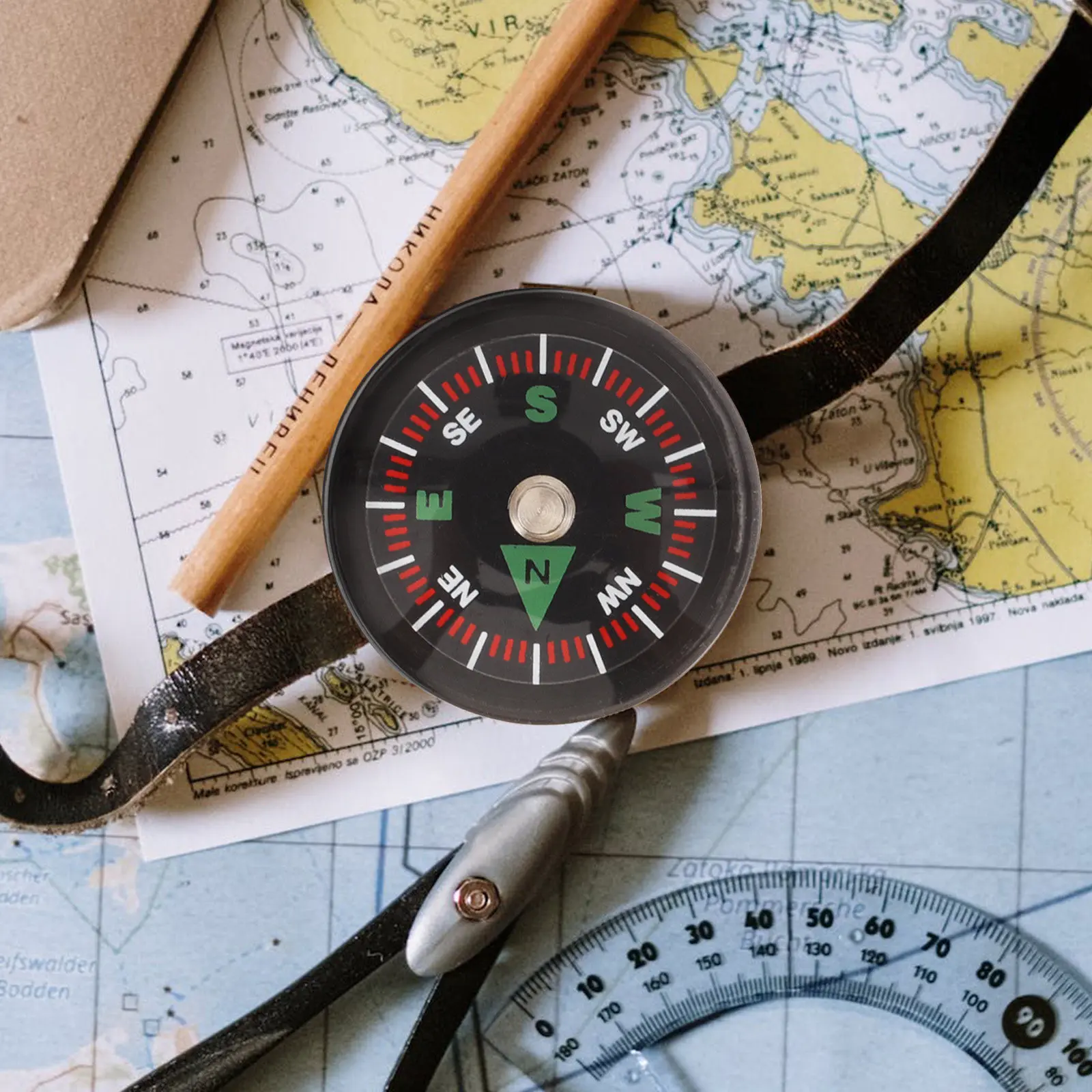 Mini Pocket Compass 5 Pack Portable Hiking Camping Outdoor Survival Navigation Tool Accurate Sensitive