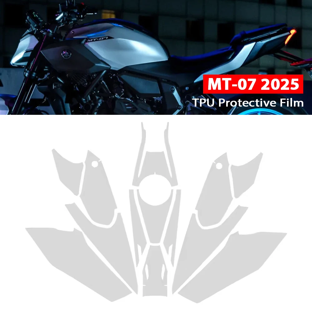 

Новая защитная пленка MT07 для мотоцикла, невидимое пальто, ТПУ PPF для Ymaha MT-07 MT 07 2025, автоматический ремонт, защита от царапин, PPF
