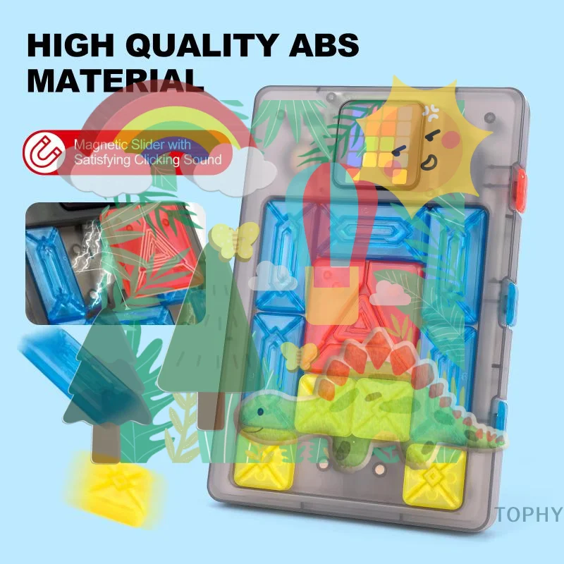 

Huarong Road Brain-Boosting Logical Thinking Board Game; AI Controlled Magnetic Sliding Puzzle Toy