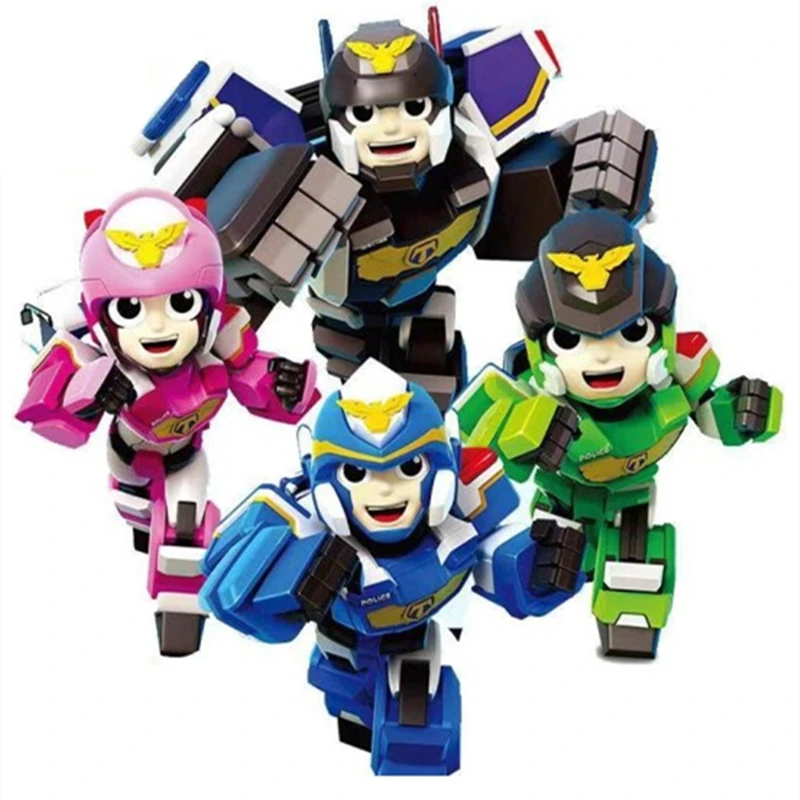 Transformation Auto Toy Cop Justice Rescue Team Car Transform Robot Mech Deformation Vehicle Action Figure Kids Toys child Gift