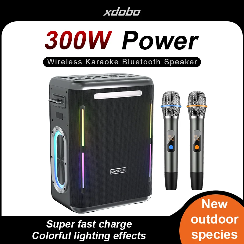 XDOBO Sinoband Party 1981 Portable Speaker IPX7 Waterproof Wireless Speaker with 300W Loud Hi-Fi Stereo Sound 24H Playtime
