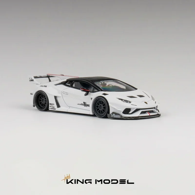 Kingmodel 1:64 LBWK Huracan Wide body modification Yellow/ White Diecast Model Car