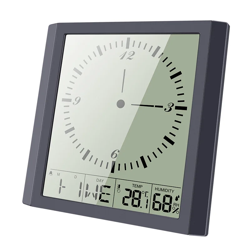 Multi‑Function Large Screen Digital Wall Clock, Smart Creative LED Clock with Temperature Humidity Alarm for Home