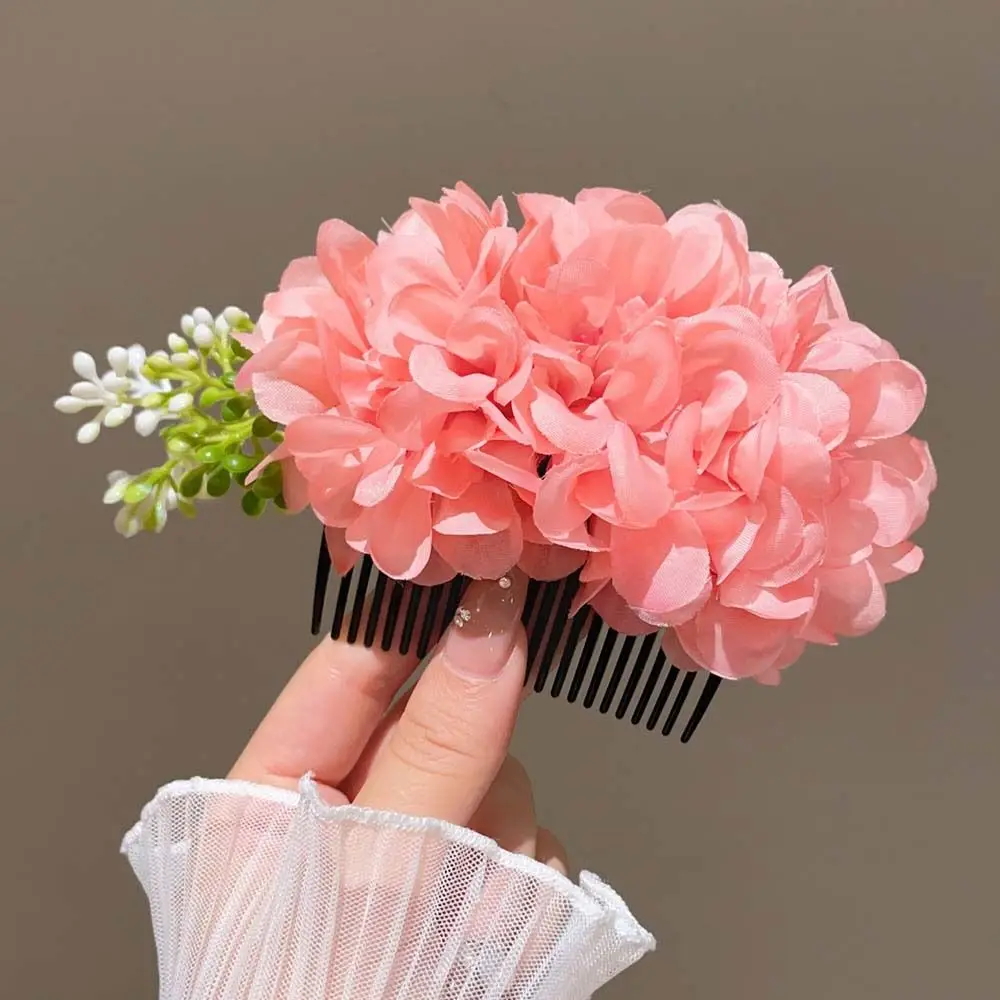 

Elegant Sweet Flowers Hairpin Thai Style Plastic Floral Hair Comb Cloth Headwear Chignon Hair Clips Girls