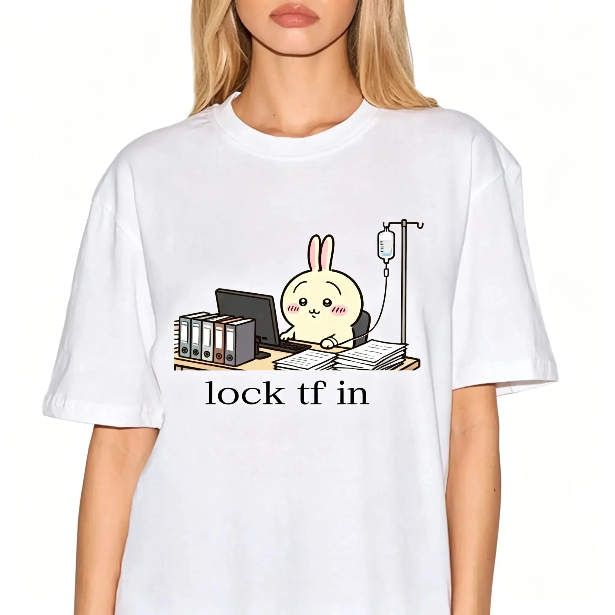 Cute Usagi Anime Meme Graphic Tee Unisex Manga Inspired Basic Everyday Essential All Season Casual Comfort Tops