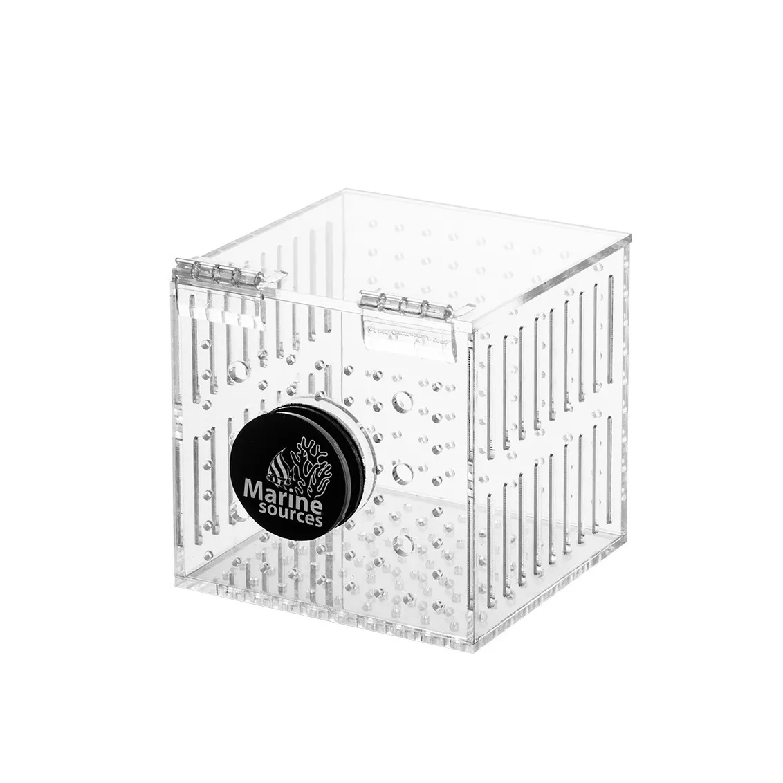 

Marine Sources Single Compartment Magnetic Acrylic Box - Aquarium Isolation Tank with Strong Magnets, Multi-Purpose Fish Holder