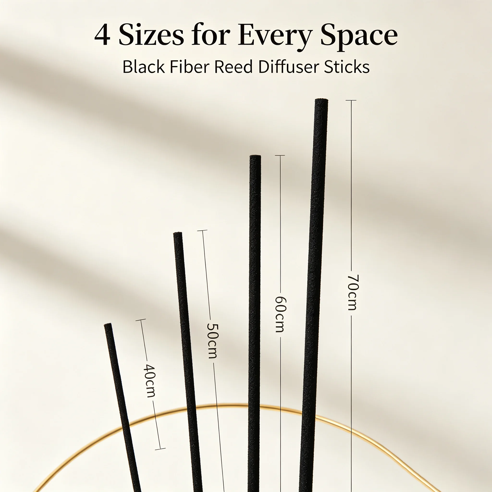 Wholesale Black Fiber Reed Diffuser Sticks 3mm 40‑70cm Replacement Sticks for Large Villa High‑Ceiling Home Aroma Essential Oil