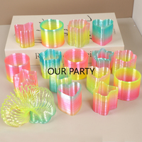 12Pcs Mini Multi-Shape Rainbow Magic Springs Toys for Kids Birthday Party Favors Baby Shower Goodie Bag Pinata Fillers Gifts