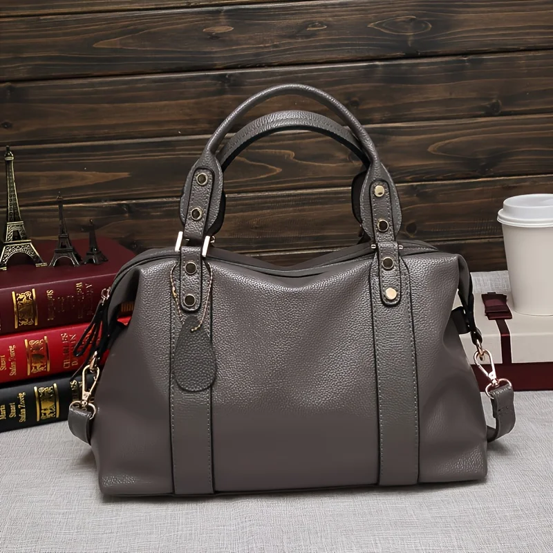 Autumn and winter 2024 new women\'s bag trend with fashionable Boston bag ladies hand-held single shoulder cross-body bag