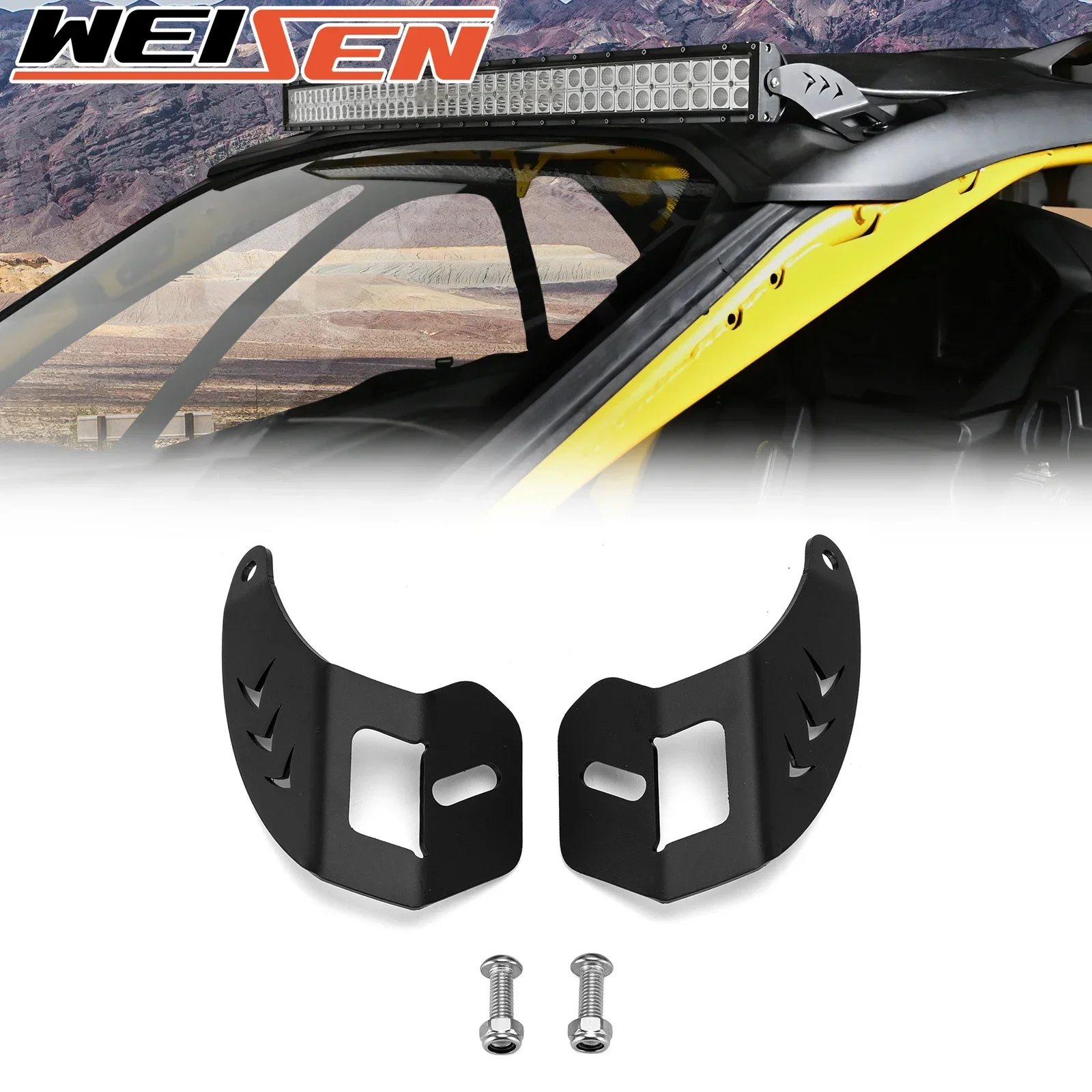 

Монтажные кронштейны на лобовое стекло UTV подходят для крыши светодиодный кронштейн с изогнутой подсветкой 42 дюйма для Can Am Maverick R Max 2024+ всех моделей