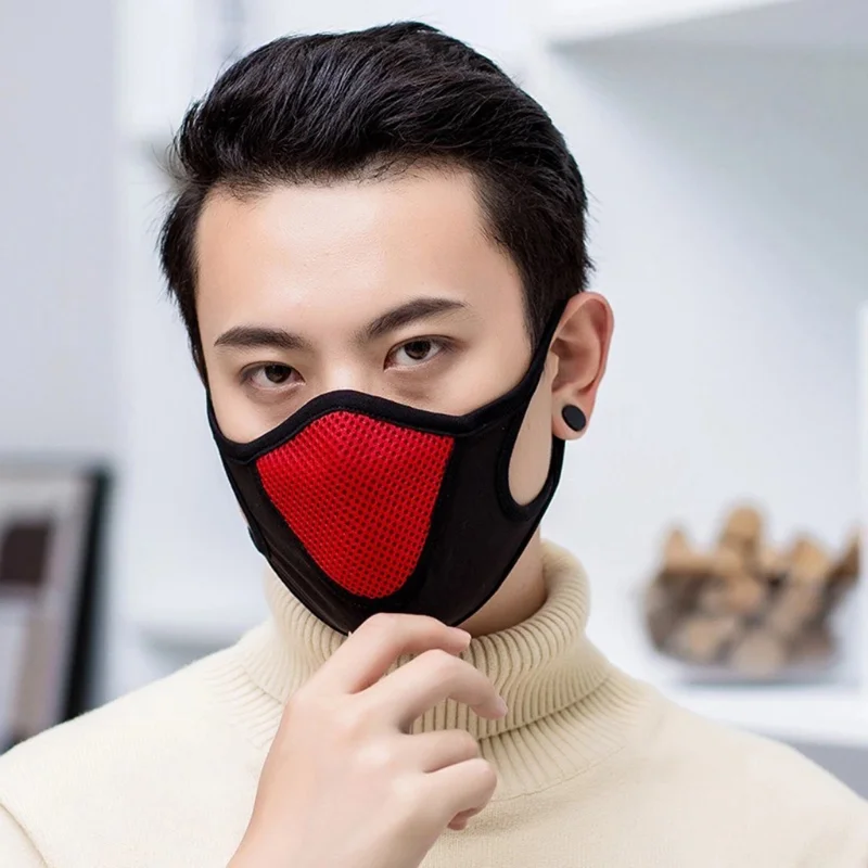 Men 'S Breathable หน้ากากสีดำผ้าตาข่ายปากผู้ใหญ่ล้างทำความสะอาดได้3D ป้องกัน Face Mask Party ตกแต่ง